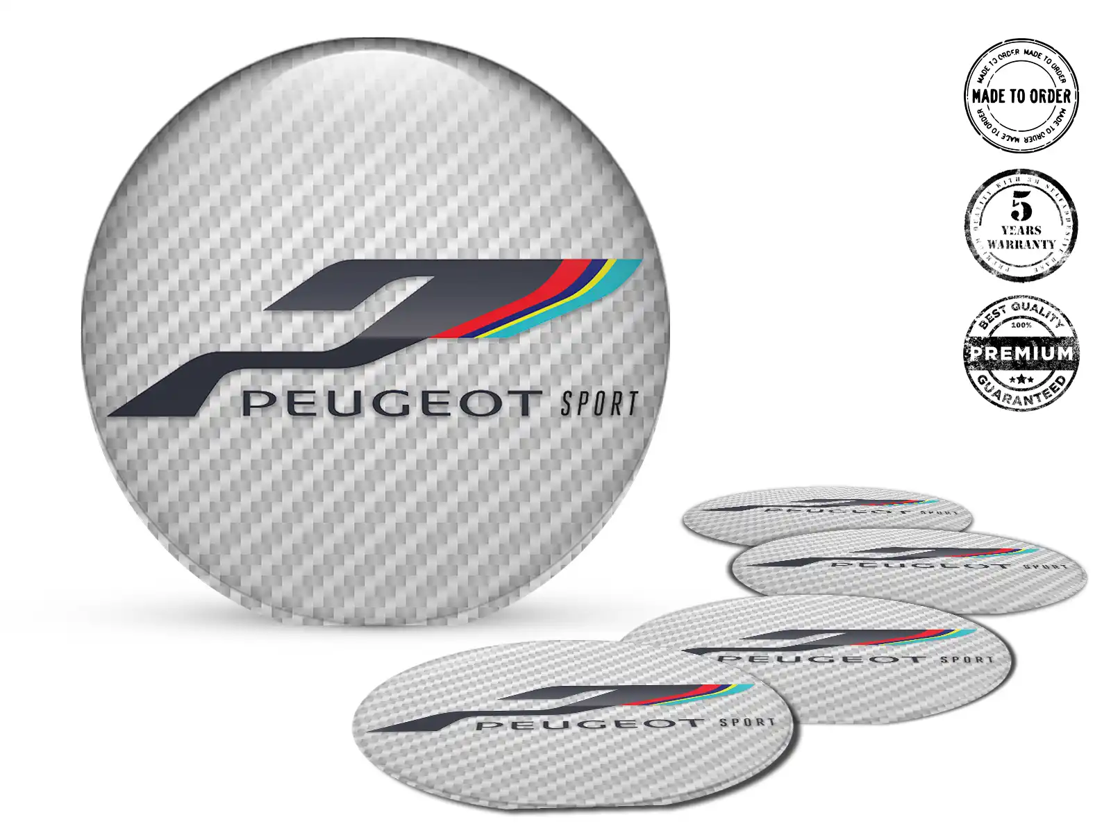 Peugeot Felgenaufkleber für Autos Luxusgewölbte Logos